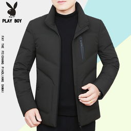花花公子冬季新款羽絨服男士中年立領(lǐng)短款羽絨服輕薄保暖爸爸外套,一品好特惠